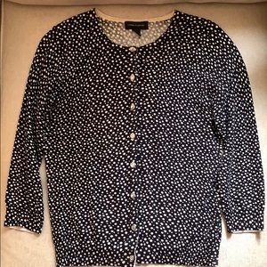 Cable & Gauge Black and White Spotted Cardigan